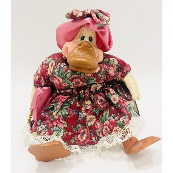 American Folk Art Duck Figurine Mrs. Quackmire Country Shelf Sitter 2930 Russ - Picture 1 of 5